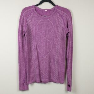Lululemon Rest less Pullover Womens 10 Heathered Ultra Violet Long Sleeve